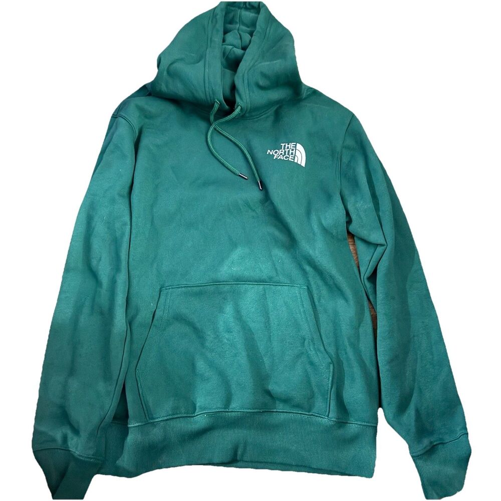 North Face Hoodie Mens Medium Green Sweatshirt Pullover Gym Sweater Outdoor Top